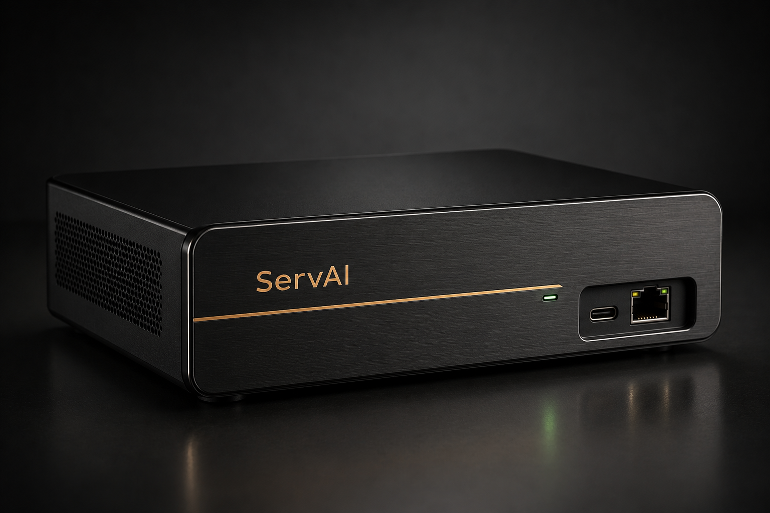 ServAI One device, front-angled view
